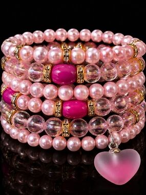 Pink Champagne Heart Bracelet